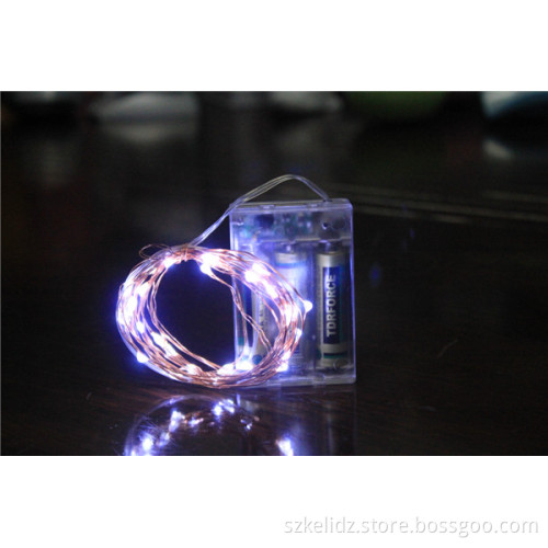 Battery Power 4m Long 40 LED Indoor Decoration wedding Silver LED String Bright Green Light